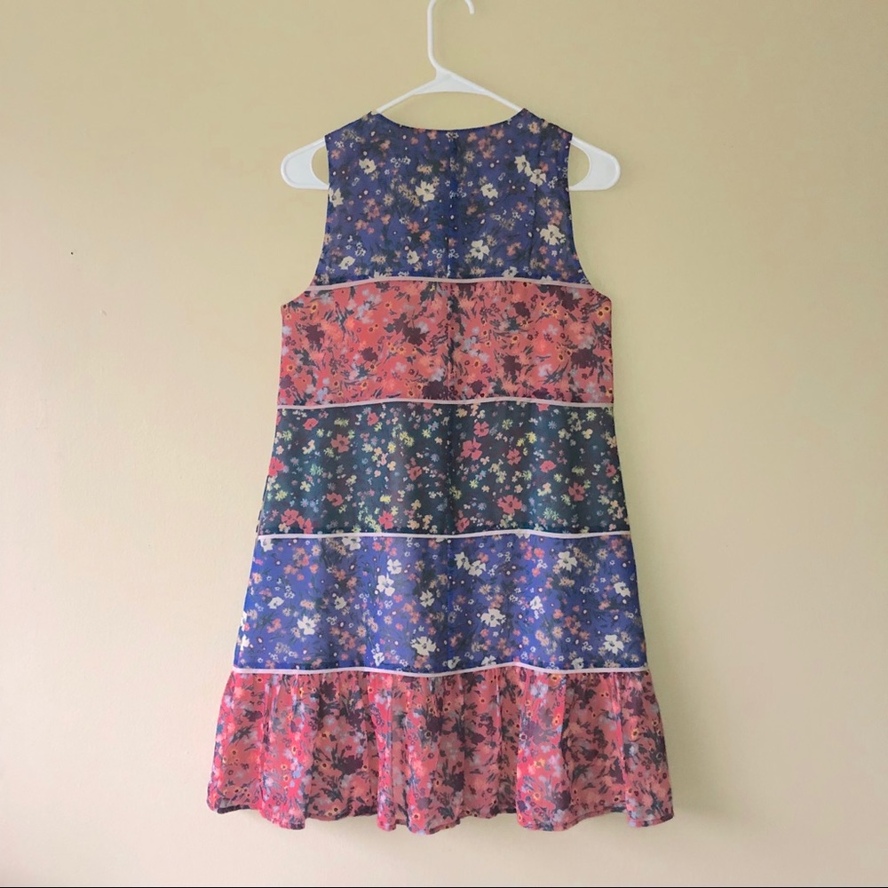 ❌SOLD❌ModCloth Floral Striped Front Tie Collar - Picture 2 of 7